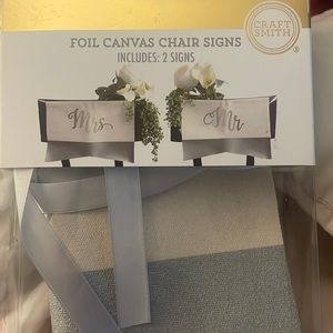 Foil canvas chair signs
